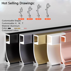 Rodapié de Aleación de Aluminio de Diseño Moderno <span class=keywords><strong>con</strong></span> Luz LED para Iluminación de Suelos de Hotel y Decoración del Hogar, Venta al por Mayor de Fábrica - Product Image 3