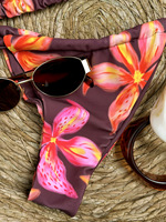 Nouvel Arrivage 2026 – Ensemble Bikini Triangle Rétro Imprimé Hibiscus avec Col Halter pour les Vacances d'Été