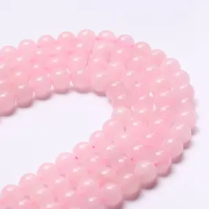 Contas para fazer jóias, 6mm 8mm 10 mm pedra natural redonda rosa de quartzo miçangas soltas
