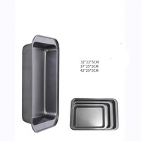 Moule à gâteau rectangulaire en acier au carbone noir de 32 cm, 37 cm, 42 cm, antiadhésif, pour pain, toast, pain de mie, pour four