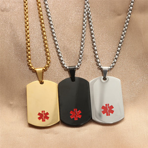 yunnique Stainless Steel Medical Sign Pendant Necklace For Men Geometric Design Titanium Steel First Aid Charm 280651 - Product Image 1
