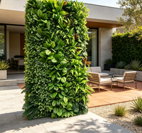 Mur végétal artificiel personnalisé style jungle, mur d'herbe extérieur, plantes verticales suspendues pour la décoration