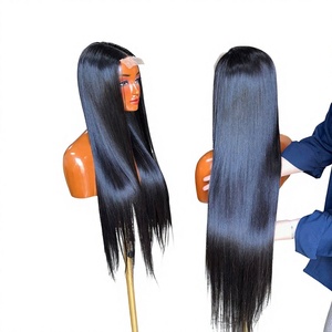 Peluca de Cabello Humano Virgen Vietnamita Liso Natural de la Mejor Calidad con Frente de Encaje para Mujer, Larga, de Alta Definición, Sin Pegamento - Product Image 1