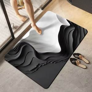 סגנון מודרני 3d פרחוני בוץ דיאטום סופג אמבטיה חדר אמבטיה מטבח חדר שינה ומשרד שימוש רצפה גומי עמיד - Product Image 4