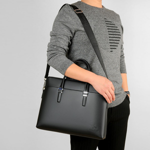 Mới đơn giản dập nổi máy tính xách tay cặp lớn PU da cặp với dây kéo đóng cửa da mềm cho công việc - Product Image 6