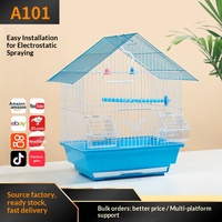 Cage à oiseaux de petite taille Tiger Skin Budgerigar & Munia Pearl Villa, structure en fil métallique, facile à installer, cage d'élevage domestique