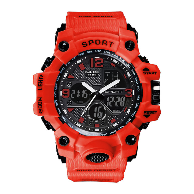 Fashion Sports Watches for Men Sports Waterproof Led Electronic Watch Rubber Digital Multifunction Watch Relojes Para Hombres