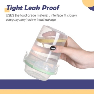 Juego de Recipientes Herméticos Portátiles de Plástico PP Ecológicos de Doble Capa para Almacenamiento de Alimentos con Cuchara y Tenedor para Bebé, Venta al Por Mayor - Product Image 4