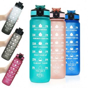 Wholesale Custom Eco-Friendly <b>Large</b> Plastic Bpa Free Motivational Water Bottle With Push Button - Product Image 3