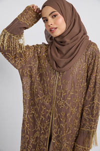 Robe abaya maxi musulmane LEDUO, nouvelle mode, broderie cristal, design à franges, robe musulmane pour femmes. - Product Image 2