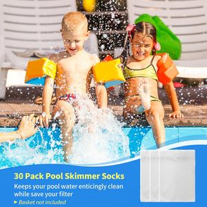 Lot <span class=keywords><strong>de</strong></span> 30 chaussettes filtrantes <span class=keywords><strong>de</strong></span> piscine réutilisables <span class=keywords><strong>de</strong></span> taille personnalisée chaussettes <span class=keywords><strong>de</strong></span> <span class=keywords><strong>panier</strong></span> d'écumoire en plastique <span class=keywords><strong>pour</strong></span> piscines enterrées nager <span class=keywords><strong>pour</strong></span> nettoyer les débris et les feuilles - Product Image 2