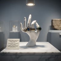 Présentoir à bijoux populaire en plastique carré simple, support pour bagues, bracelets et montres