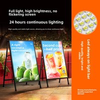 Support d'affichage publicitaire lumineux pliable vertical pour marché nocturne, panneau de menu sur pied