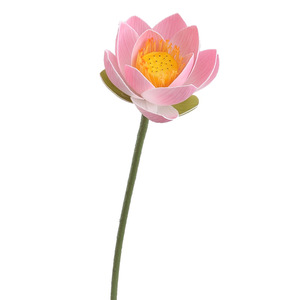 ดอกบัวประดิษฐ์โยชิโนบุ วัสดุ EVA สีขาวชมพู พร้อมฝัก PU ก้านเดี่ยว สำหรับตกแต่งบ่อปลาและตู้ปลา - Product Image 5