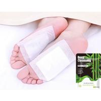 Patchs jetables au vinaigre de bambou pour les pieds, 10 patchs par sachet, sachet noir, logo personnalisé, certifié CE, légers, 4x3x20cm