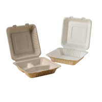 Vaisselle jetable en bagasse écologique à 3 compartiments Vaisselle jetable Boîte à lunch en papier jetable en bagasse biodégradable