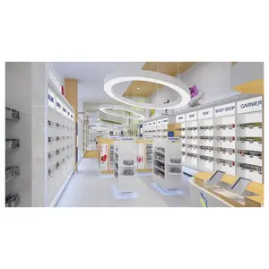 Armario de diseño para tienda de farmacia, diseño de interiores