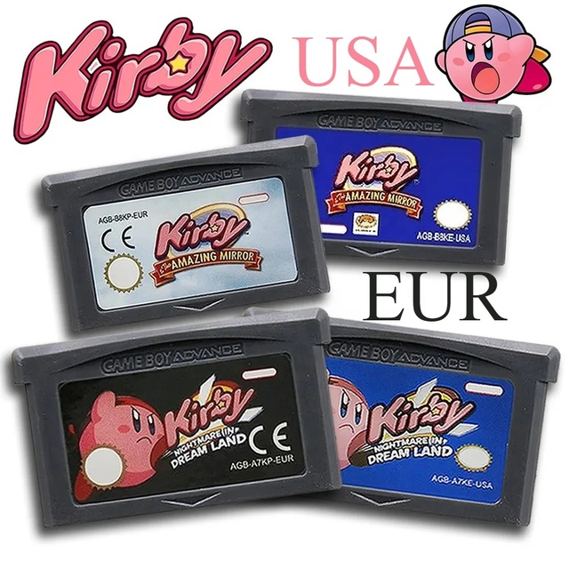 32-Bit Video Game for Kirby Game Cartridge for Nightmare in Dream Land Game Card for for GBA for GameBoy Advance SP Games