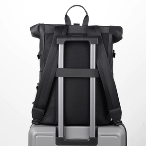 Lightweight Luxury Business Laptop <strong>Backpack</strong> Expandable Blue <strong>Roll</strong> Top with Polyester Lining Waterproof and Multipurpose - Product Image 6
