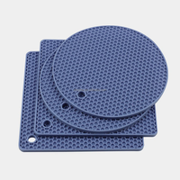Tapis de table en silicone écologique résistant à la chaleur, motif nid d'abeille, rond, antidérapant, pour la maison et la cuisine