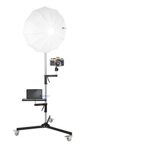 Photography Light Stand With Camera Mount And Laptop Tray For Studio Live Streaming 360 Degree Rotation Support - Product Image 5