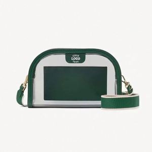 Sac bandoulière de luxe en cuir vert foncé transparent, petit modèle, haute qualité, pour femme - Product Image 1