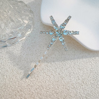 Barrette à cheveux en alliage étoile et lune style coréen, ornée de strass et de diamants, pour femme, accessoire de frange minimaliste et tendance