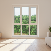 Fenêtre coulissante en vinyle au design moderne et écologique, double vitrage, fenêtre en PVC, verre trempé, fenêtre coulissante en PVC pour une construction durable