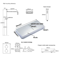 Mitigeur thermostatique mural pour douche et baignoire, effet pluie et cascade, logo et emballage personnalisés, usine chinoise pour la vente en gros