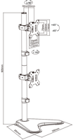 Support de moniteur à double écran réglable en hauteur Bras de support de moniteur articulé pour ordinateur