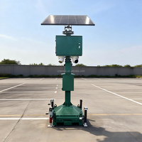 Tour de vidéosurveillance solaire 24/7 avec caméra de sécurité autonome et mât de 4 m pour événements publics