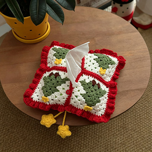 Kit de <span class=keywords><strong>crochet</strong></span> <span class=keywords><strong>Granny</strong></span> Square pour boîte à mouchoirs de Noël, ensemble de porte-mouchoirs vintage fait main DIY - Product Image 5
