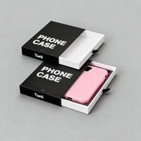 Boîte d'accessoires pour téléphone portable avec logo personnalisé, boîte pour étui de téléphone, boîte d'emballage cadeau imprimée en couleur, boîte à tiroir