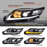 Projecteurs LED VLAND pour Toyota Camry 2009 Facelift et 2010-2011 XV40 avec clignotants séquentiels