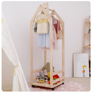 Cintre enfants meubles Ins petite maison rouleaux sol <span class=keywords><strong>mobile</strong></span> corde à linge <span class=keywords><strong>Mobile</strong></span> enfants vêtements vêtements vêtements présentoir - Product Image 4
