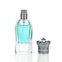 Flacon de parfum abstrait de 30 ml et 50 ml, flacon de parfum vide avec estampage à chaud argenté, boîte design et capuchon en zamac