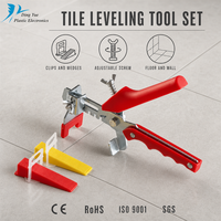 Pince de nivellement pour carreaux rouges, cale et clips métalliques, outil de pose pour carrelage mural et de sol, clé pour entrepreneur, emballage en vrac