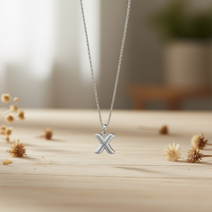 Collier en acier inoxydable avec pendentif lettre X, plaqué or, bijoux de mode unisexe, charme, cadeau, style tendance - Product Image 3