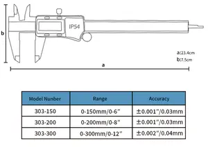0-150mm/6'' IP 54 Vernier Digit Caliper Electronic Calipers Ruler Measuring Tool With Mm/in Digital Caliper Thickness Gauge