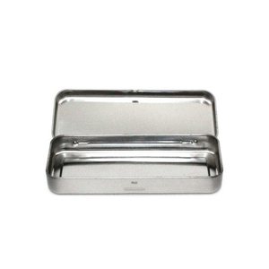 custom logo multiple colored printed pencil case metal tin with hinged lid for student children use watercolor pen tin box