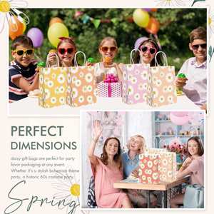 Bolsas de Compra de Papel Kraft Marrón Reciclables y Ecológicas, Estilo Clásico con Asas Largas, Coloridas, para Regalos y Comida para Llevar - Product Image 3
