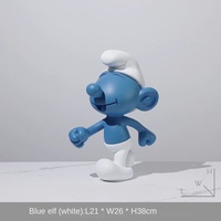 Ornement Maison Fait Main Style Nordique pour Poupée Schtroumpf Mignon Dessin Animé en Résine Écologique Design Ins Personnalisé pour Noël
