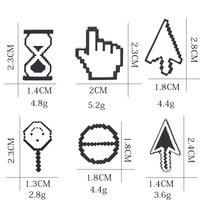Outil d'ordinateur en émail broches curseurs cercle sablier pointeur main flèche Pixel broches barre d'outils revers Badge programmateur bijoux cadeau