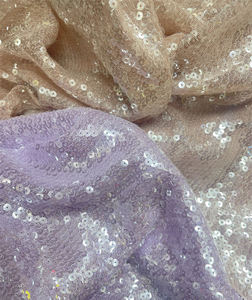 Nouvelle conception, tulle frais, robe de soirée de mariage, paillettes <span class=keywords><strong>nude</strong></span>, tissu extensible en maille, broderie en dentelle, tissu transparent à paillettes - Product Image 3