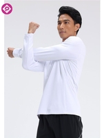 Haut de sport à manches longues pour homme, séchage rapide, avec logo personnalisé, grande taille, fermeture éclair 1/4