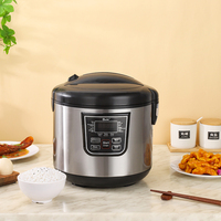 Cuisinière à riz électrique portable automatique intelligente à écran tactile LCD multi-fonctions antiadhésive 220V avec tasse à mesurer, vente en gros 4L/5L/6L