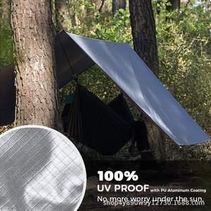 Lona Impermeable WOQI de 10x12 pies para Acampar al Aire Libre, Fácil de Instalar, Color Gris Oscuro, Cubierta de Poliéster para Carpa con Bolsa de Almacenamiento - Product Image 2
