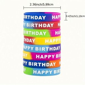 Bracelets en caoutchouc colorés, bracelets extensibles en silicone, logo personnalisé pour adultes et enfants, fête d'anniversaire - Product Image 4