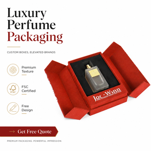Boîte cadeau pour flacon de parfum Rouge Flamboyant, emballée dans un carton rigide de qualité supérieure, idéale pour l'emballage de flacons de parfum de marque. - Product Image 1
