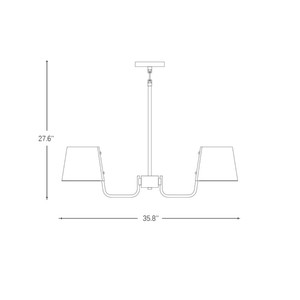 Lámpara Colgante Moderna Personalizada con Pantalla de Tela, Iluminación Decorativa LED de Latón, Lámpara Lineal de Lino para el Hogar - Product Image 5